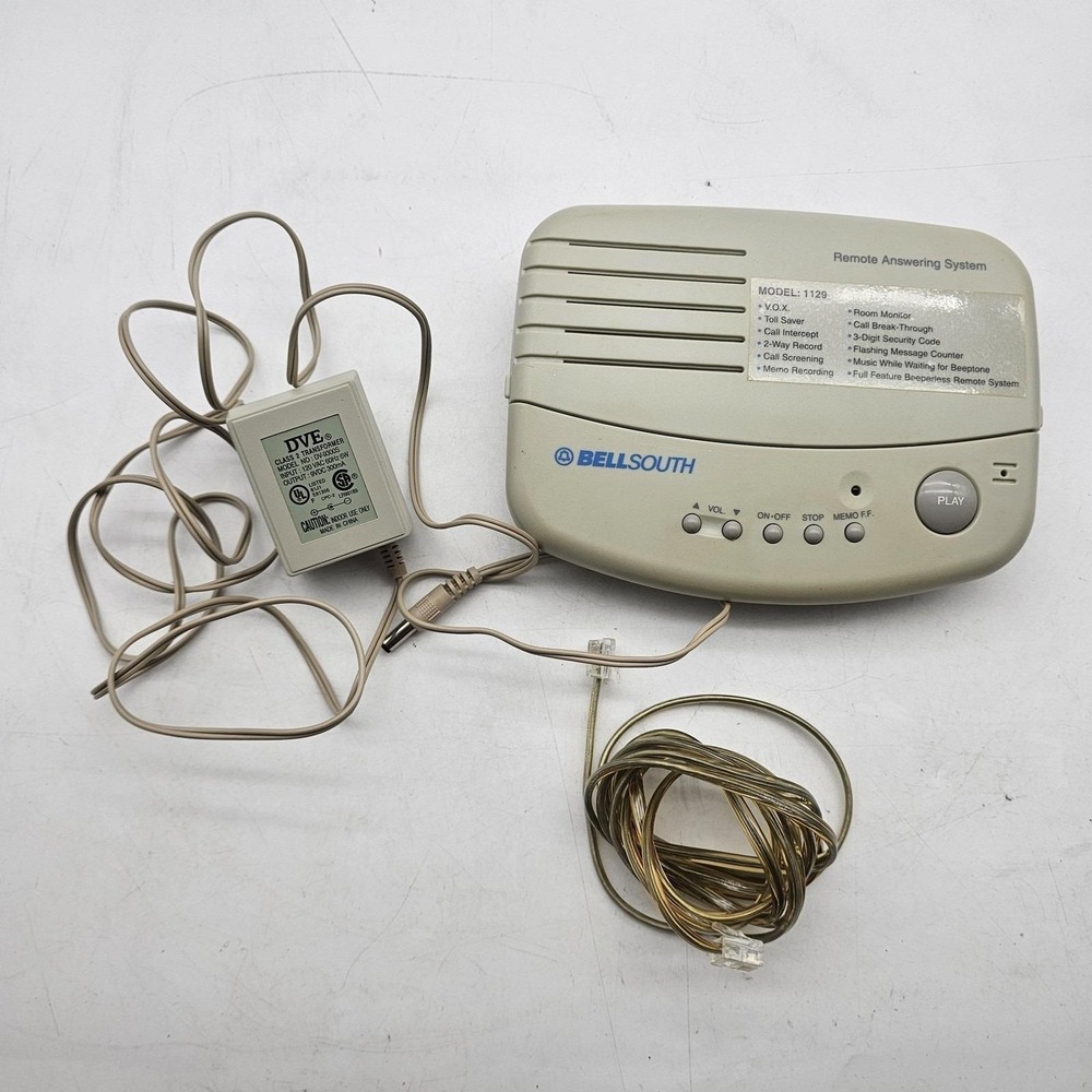 Vintage BellSouth 1129 Analog Answering Machine Remote System Adapter See VIDEO